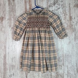 Girl's Toddler Burberry Smocked Dress Nova Check Size 3 Plaid Slip